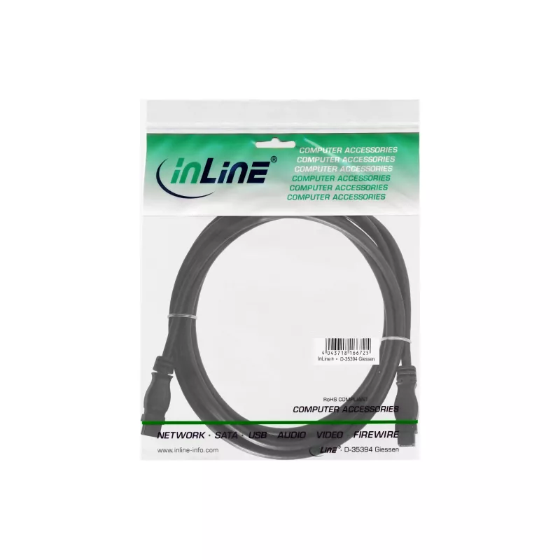 FireWire 800 kabelis InLine 39902 1.8 m vīr./vīr. melns