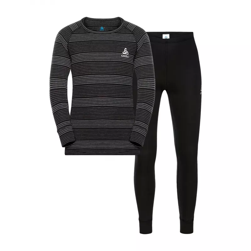 Odlo Set long ACTIVE WARM ECO SET bērnu apakšveļas komplekts, izmērs 164 cm, melns un pelēks