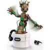 LEGO Marvel Dejojošais Groot būvējama animēta rotaļlieta darbības figūra Galaktikas sargi tēls bērnu ar roku darbināms interaktīvs rotaļu komplekts supervaronis