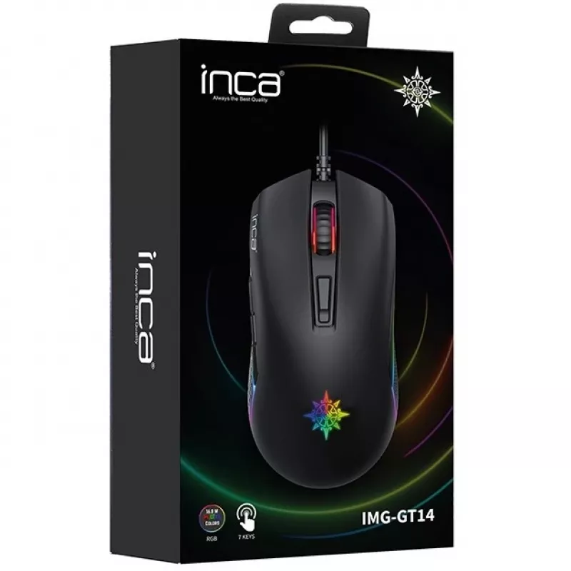 INCA Gaming pele IMG-GT14 3600 DPI. RGB. 7 Buttons. USB. SW retail