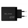 LCD sienas lādētājs USB ligzda + USB-Cx2 PD 65W GAN melns jaudas mērītājs