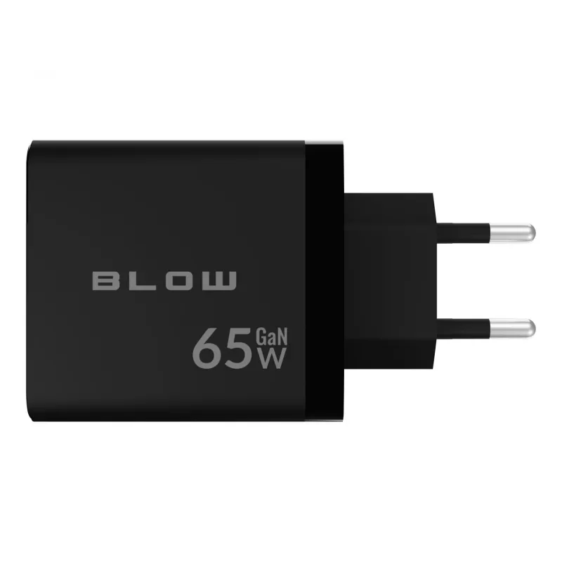 LCD sienas lādētājs USB ligzda + USB-Cx2 PD 65W GAN melns jaudas mērītājs