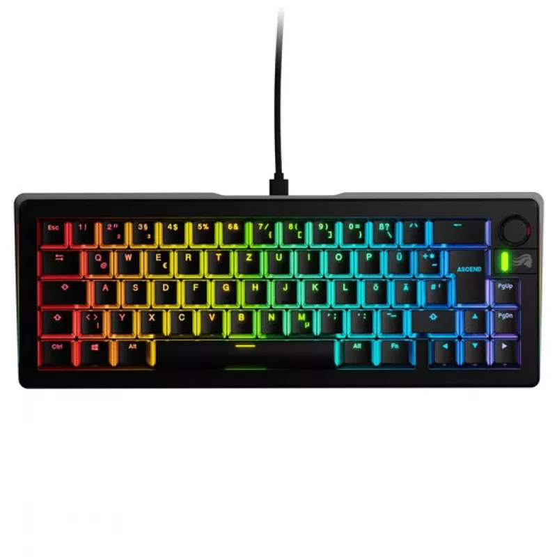Mehāniska 65% iepriekš salikta spēļu tastatūra GLORIOUS GMMK 3 — ISO izkārtojums, Fox slēdži, melna