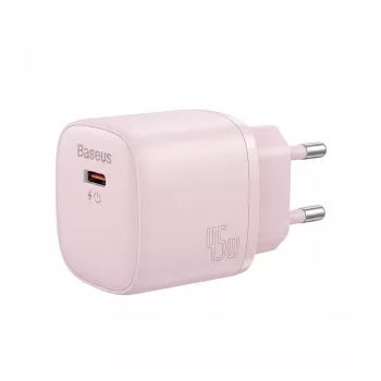 Lādētājs Baseus PicoGo GaN 45W EU Pink – USB-C PD 45W kompakts galda lādētājs