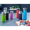 Travel mug Leifheit 03245 nerūsējošais tērauds 350 ml, dubultsienu, hermētisks, paceļams vāks, melns/sarkans