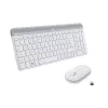 Logitech Slim Wireless Combo MK470 - Tastatūras un peles komplekts - Bezvadu - 2,4 GHz - Spāņu - Baltā krāsā (920-009199)