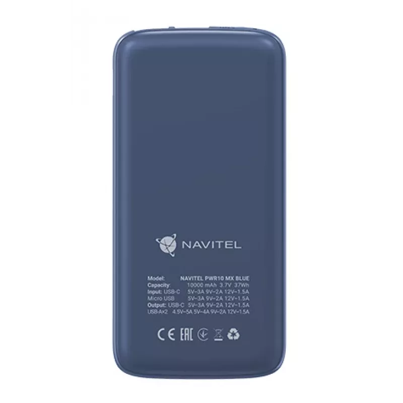 Pārnēsājams ārējais akumulators Navitel PWR10 MX BLUE 10000 mAh