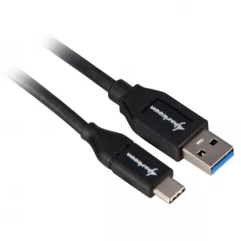 USB 3.2 Gen 2 kabelis, USB-A spraudnis > USB-C spraudnis (melns, 0,5 metri)