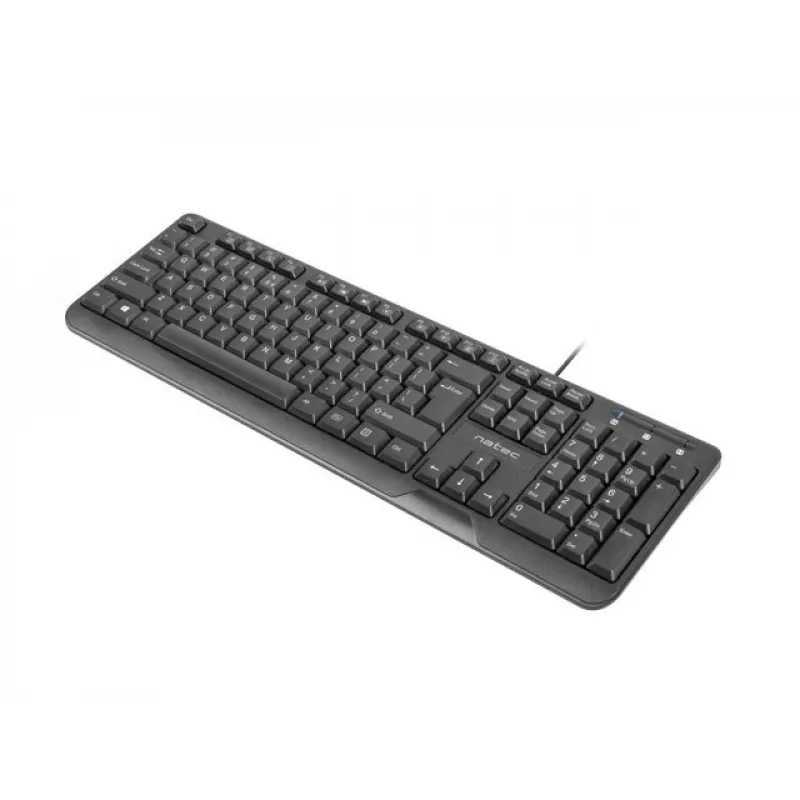 NATEC KEYBOARD TROUT SLIM USB, US IZKĀRTOJUMS, MELNS
