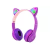 Wireless headset Bluetooth 5.0 LED for kids purple ears