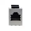 Shielded Cat6 Keystone Inline Coupler 8 gab. komplekts, EQUIP — Plakana konstrukcija, RJ-45, 17×35,5×24,4 mm, sudraba