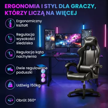 Extralink Gaming | Spēļu krēsls | biroja, grozāms, kausa, melns, G-524