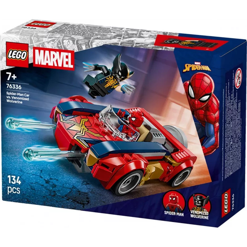 LEGO MARVEL 76336 Zirnekļcilvēka mašīna pret Venomizēto Vilknadzi