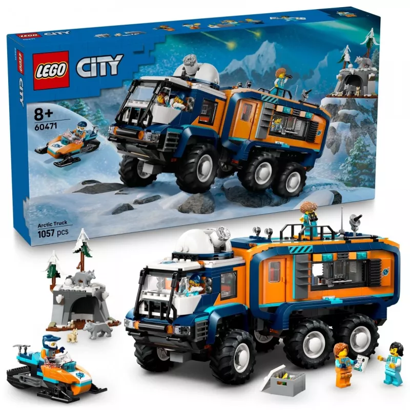 LEGO City Arctic Explorer Truck 60471 — 1064 gabalu rotaļu komplekts ar 4 minifigūrām, mobilo laboratoriju, vecumam 8+