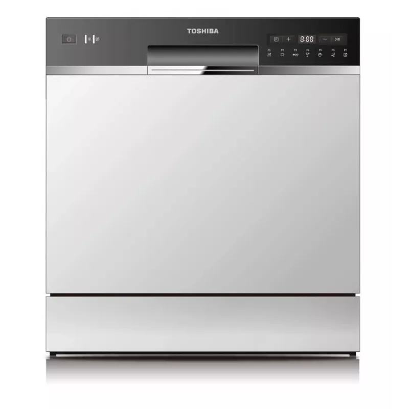 Trauku mazgājamā mašīna Toshiba DW-08T2EE(W)-PL, 8 galda klājumi, F energoefektivitātes klase, 49 dB, 55×59×50 mm