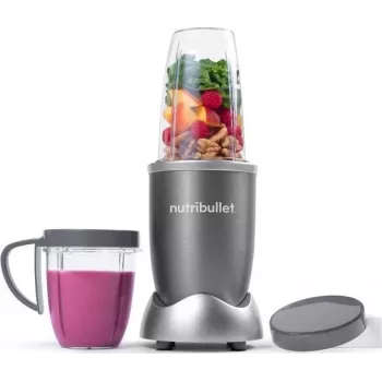 Krūzes blenderis NUTRIBULLET NB606B 600W, Tritan krūze 0.7 L, 6 asmeņi, 1 ātrums, 500 ml krūze, pelēks