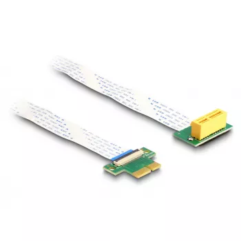 DeLOCK Riser Card PCI Express x1 vīriešu uz x1 slots 90° leņķī ar FPC kabeli 15 cm