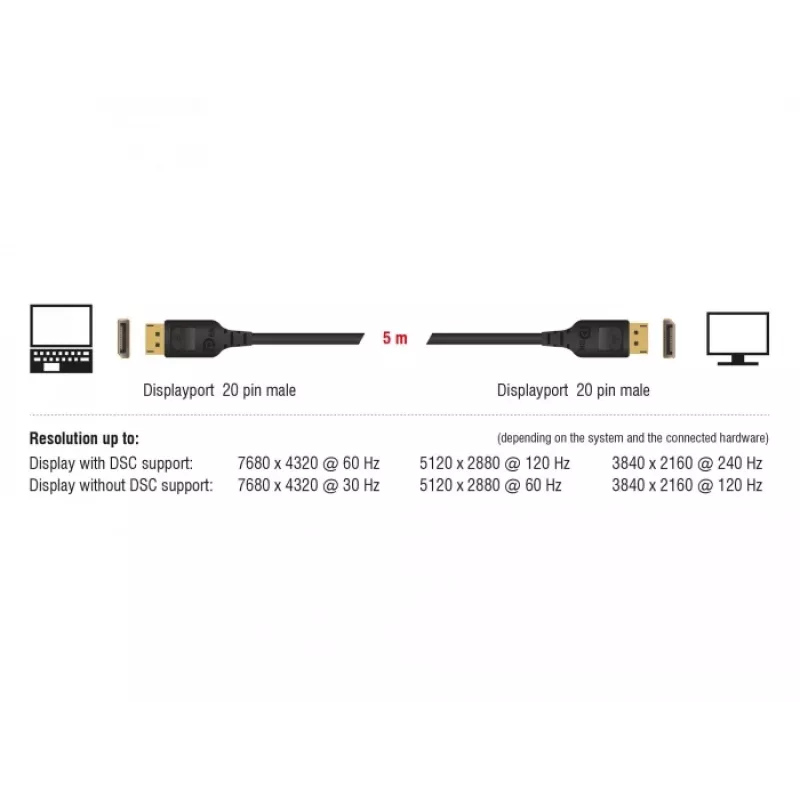 DisplayPort kabelis DeLOCK 85658 1 m melns