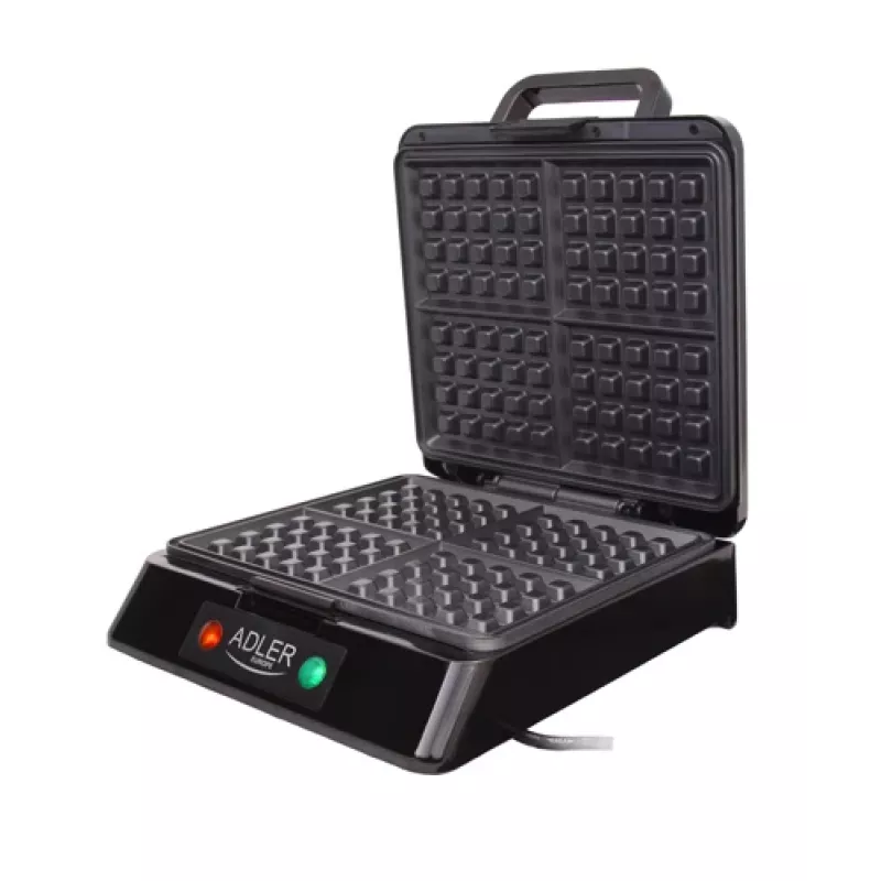 Adler AD 3036 vafeļu gludeklis 4 vafelēm Melns, Pelēks 1500 W