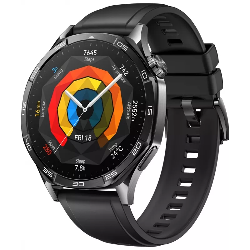 Huawei WATCH GT 5 46mm Vili-B19F | Viedpulkstenis | GPS integrēts | AMOLED ekrāns 1,43 collas | Melns