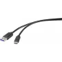 Renkforce RF-4536470 USB kabelis 0,15 m USB 3.2 Gen 1 (3.1 Gen 1) USB A USB C melns (RF-4536470)