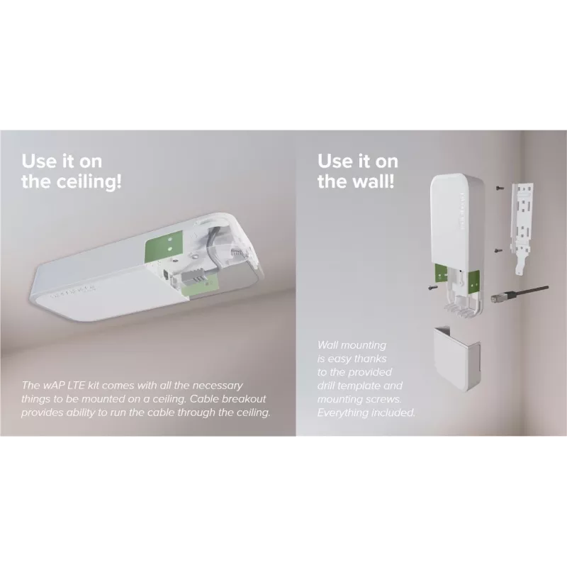 Bezvadu piekļuves punkts MikroTik wAP LTE kit 2024 — 2,4 GHz, 300 Mbps, IP54, PoE, SIM slots