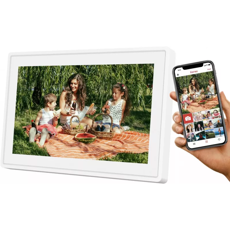 Digitālais foto rāmis SENCOR SDF1092W 10,1 collu IPS skārienekrāns, 1280×800, Wi‑Fi, 4,6 GB iekšējā atmiņa, MicroSD, Frameo lietotne