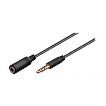 Wentronic Goobay 3,5 mm pagarinājuma kabelis, melns, 5 m - 3,5 mm ligzda > 3,5 mm kontaktligzda (97122)