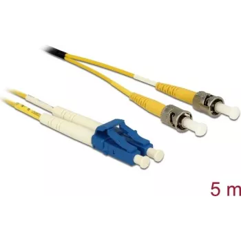 DeLOCK InfiniBand/optiskās šķiedras kabelis 5 m 2x LC 2x ST dzeltens