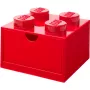 LEGO galda atvilktne 4, uzglabāšanas kastīte sarkanā krāsā, tapas