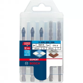 Bosch EXPERT HEX-9 HardCeramic urbju komplekts 5 gab.