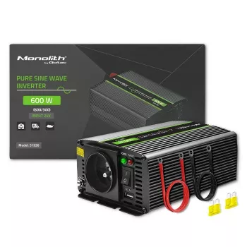 Qoltec Monolith strāvas adapteris Auto 600 W Melns