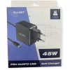 Barošanas bloks ALLNET PSU-GaNPD-USB-F1C-45W 45 W USB-C PD lādētājs ar 2 m kabeli un ES spraudni