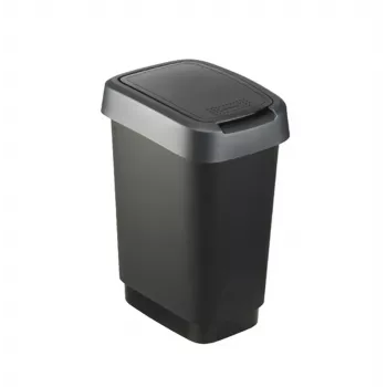 rotho Twist 25 L taisnstūra polipropilēna uzglabāšanas konteiners — 25 L, 476×333×252 mm, melns