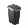 rotho Twist 25 L taisnstūra polipropilēna uzglabāšanas konteiners — 25 L, 476×333×252 mm, melns