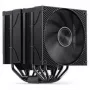 CPU dzesētājs Jonsbo CA90 Dual-Tower ar 1×130mm un 1×120mm PWM ARGB ventilatoriem, melns