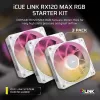 Ventilators Corsair iCUE LINK RX120 MAX RGB 12 cm Balts 3 gab. 400-2000 RPM