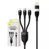 USB kabelis Baseus CASS030101 1,2 m USB A/USB C uz USB C/Micro-USB B/Lightning melns