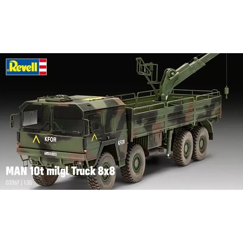 Plastmasas modelēšanas komplekts REVELL Man 10T Milgl 8x8 Truck 1/35 mērogā