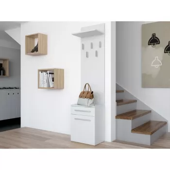 Apģērbu pakaramais top e shop DUO WIESZAK BIEL — skaidu plātne, balta, 5 āķi