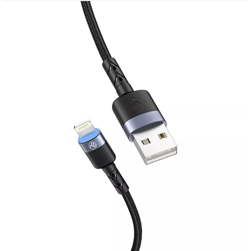 USB uz Lightning datu kabelis Tellur 1,2 m neilona pinums melns