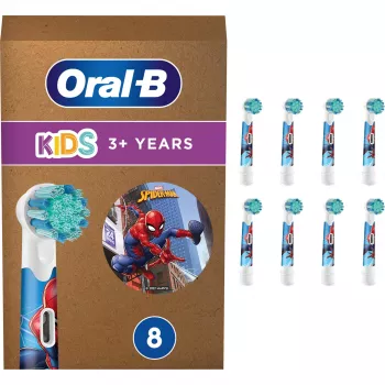 Oral-B Kids Spiderman rezerves birstes galviņas, baltas, 8 gab.