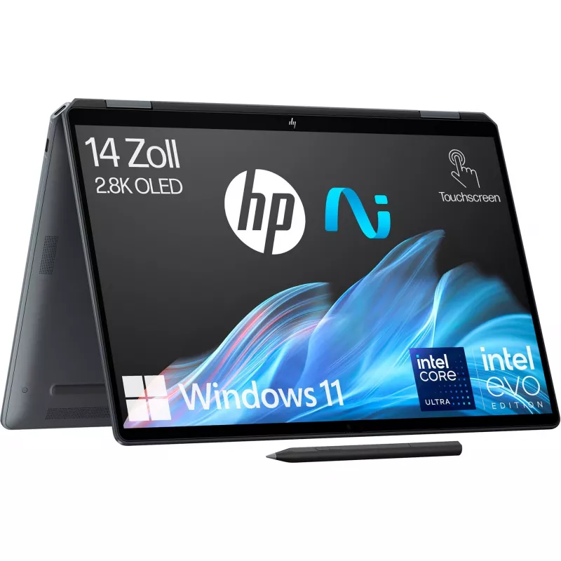 HP - OmniBook Ultra Flip 14-fh0079ng, Intel Core Ultra 7, 35,6 cm (14), 2880 x 1800 Pixel, 32 GB, 2 TB, Windows 11 Home - OmniBook Ultra Flip klēpjdators 14-fh0079ng Windows 11 Home 14
