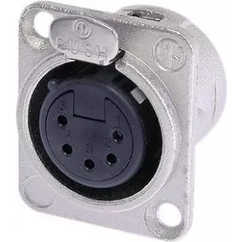 Neutrik NTR-NC5FDL1 - -30 – 80 °C - Melns - Silver - UL - UL 94 HB - EC 61076-2-103 - IP 40 - IEC 68-2-20 (NC5FD-L-1)