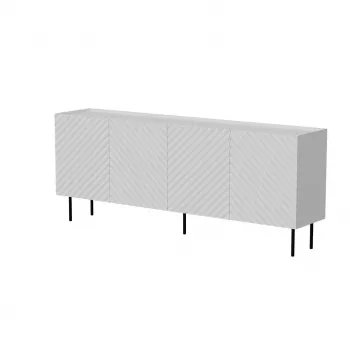 Kumode Cama LUCCA 4D, 200x40x80 cm, balta, kokskaidu plātne, 16 mm rāmis