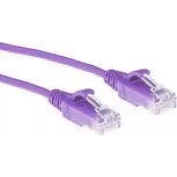 ACT violets 1,5 metru LSZH U/UTP CAT6 datu centra plānāka ielāpu vads bez aizķeršanās ar RJ45 savienotājiem