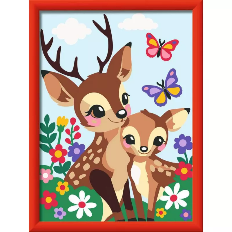 Gleznošanas pēc numuriem komplekts Ravensburger CreArt Happy Deer — numurēts audekla gleznošanas komplekts