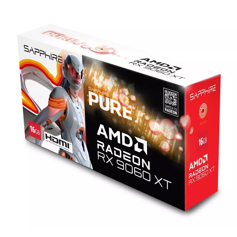 SAPPHIRE PURE Radeon RX 9060 XT Gaming OC 16GB grafikas karte