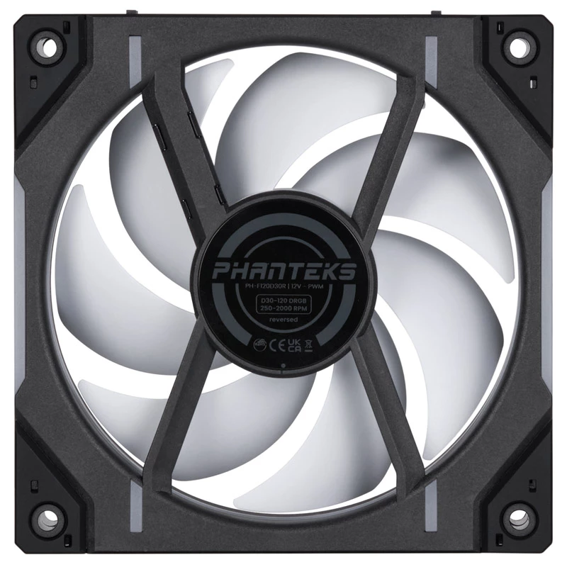 Ventilators Phanteks D30-120 12 cm melns 250-2000 RPM šķidruma dinamiskais gultnis