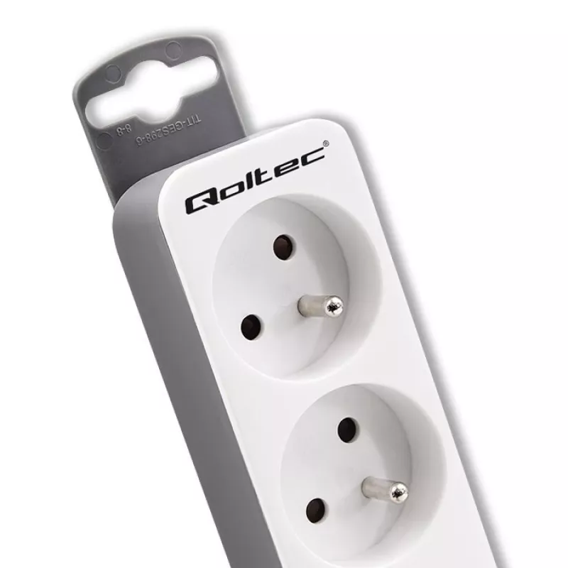 Jaudas pagarinātājs Qoltec 50290 1.8m 5 maiņstrāvas rozetes Iekštelpām Balts